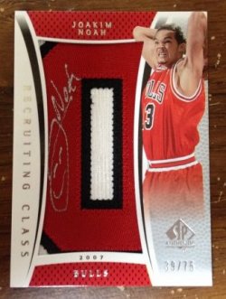 2007 Panini SP Authentic Joakim Noah Recruiting Class Patch Auto