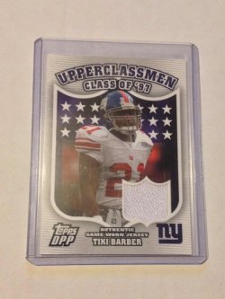 Tiki Barber autographed football card (New York Giants) 2006 Topps