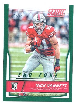 2016 Panini Score Football Nick Vannett Green End Zone 1/1