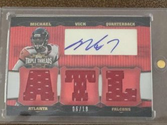 2006 Topps Triple Threads  Michael Vick Triple Threads Relic Auto