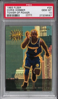 1993-94 Fleer Chris Webber Tower of Power RC PSA 10 Gem Mint