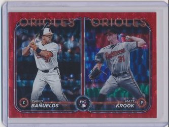    David Banuelos and Matt Kroof 2024 Topps Update Red Crackle Foil RC /199