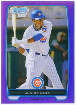 2012 Bowman Chrome Prospects Purple Refractor Junior Lake