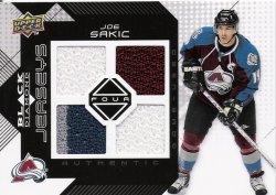 2008-2009 Upper Deck Black Diamond Joe Sakic Jersey Quad