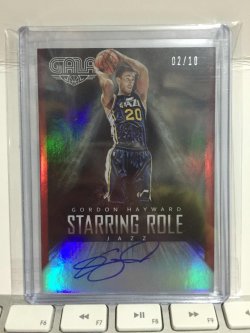 2015 Panini Gala Gordon Hayward Starring Role Crimson Signatures
