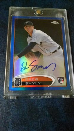 2012 Topps chrome Drew Smyly blue auto