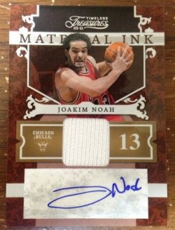 2010 Panini Timeless Treasures Joakim Noah Material Ink Auto /49