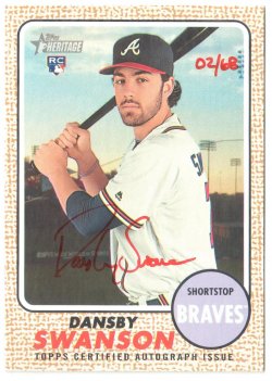 2017 Topps Heritage High Number Real One Auto Red Ink Dansby Swanson