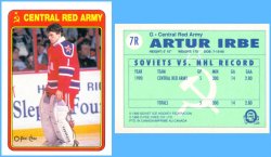 1990-91 O-Pee-Chee Central Red Army Insert Arturs Irbe