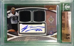 2010 Topps Finest Jimmy Graham dual relic auto
