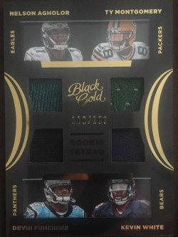 2015 Panini Black Gold Rookie Tetrad Nelson Agholor Ty Montgomery Devin Funchess Kevin White 118/199 RC