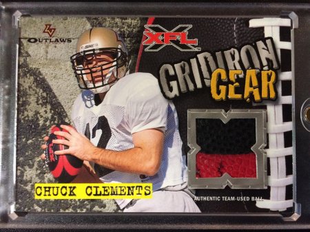 2001 Topps XFL Gridiron Gear Jersey Chuck Clements