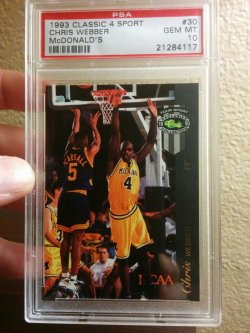 1993-94 Classic 4 Sport Chris Webber McDonalds RC PSA 10 Gem Mint