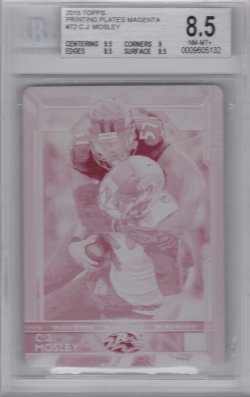    C.J. Mosley 2015 Topps Cyan Printing Plate 