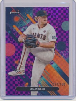    Logan Webb 2025 Finest Purple Checkerboard Refractor /150