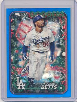    Mookie Betts 2024 Topps Holiday Metallic Blue Glitter