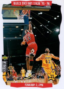 1995-1996 Upper Deck Collectors Choice Michael Jordan Bulls Victory Tour Win #41