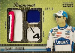 2010 Press Pass Five Star Racing Prominent Pieces   Jimmie Johnson