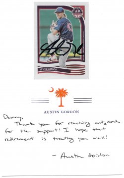 2024 Panini USA + Note TTM Austin Gordon 2/24/26