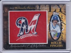 2010 Topps Manufactured Hat Logo Patch Rollie Fingers