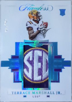 2021 Panini Flawless Collegiate Terrace Marshall Jr rookie patches conference SEC logo 1/1