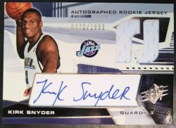 2004-05 Upper Deck SPX Autographed Rookie Jersey Kirk Snyder