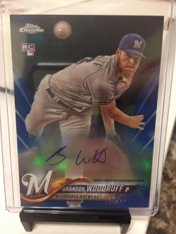 2018 Topps Chrome Rookie Autographs Blue Refractors Brandon Woodruff