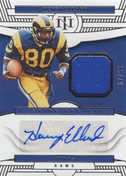    Henry Ellard 2023 Panini National Treasures Lasting Legacies Materials Autograph