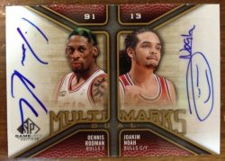 2009 Upper Deck SP Game Used Joakim Noah Dennis Rodman Multi Marks Dual Auto
