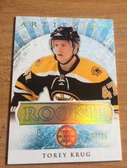 2012 Upper Deck Artifacts Torey Krug Gold Rookie