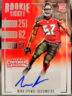 2016 Panini Contenders Noah Spence Rookie Ticket Autograph