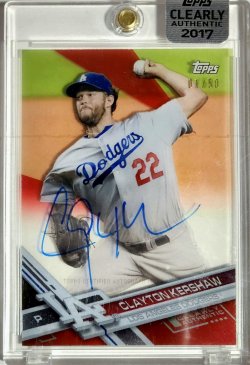 2017 Topps Clearly Authentic Clayton Kershaw Autograph Red Parallel