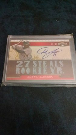 2011 Topps triple threads Austin Jackson autograph