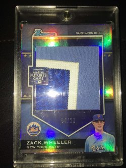 2012 Topps Bowman Draft Picks and Prospects Zack Wheeler All Star Futures Game Jumbo Patch