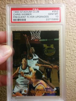 1993-94 Topps Stadium Club Chris Webber Frequent Flyer Upgrades RC PSA 10 Gem Mint
