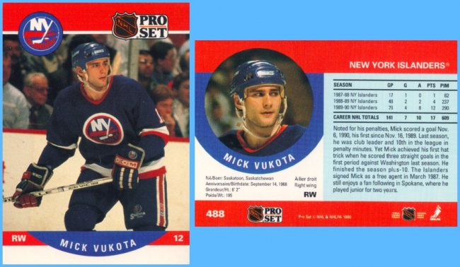 Mick Vukota | Hockey Card Database Wiki | Fandom