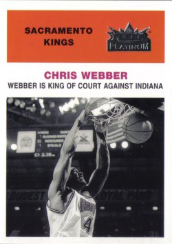 2001-02 Fleer Platinum Anniversary Edition Chris Webber #ed 8/21