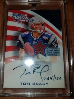2002 Topps  Tom Brady AU GU SB Ball