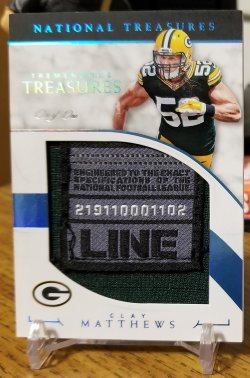 2016 Panini National Treasures Tremendous Treasures Laundry Tag Clay Matthews