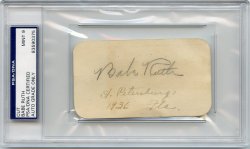 1936 Babe Ruth Cut Auto Track Pass