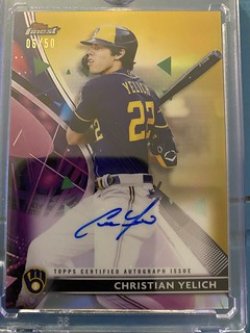 2021 Topps finest gold ref christian yelich