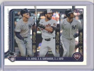    Aaron Judge, Juan Soto, and Anthony Santander 2025 Topps Rainbow Foil