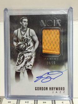 2015 Panini Noir Gordon Hayward Autographed Prime Black and White