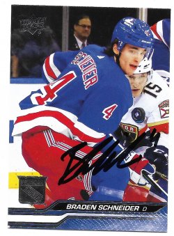 2023-24 Upper Deck  TTM Braden Schneider 3/21/26