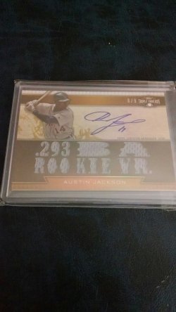 2011 Topps triple threads Austin Jackson autograph