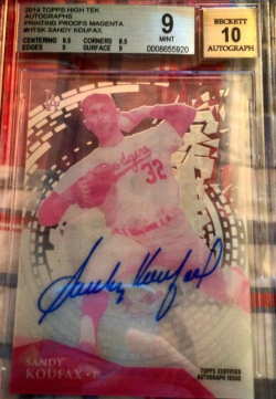 2014 Topps Tek Sandy Koufax Magenta Proof Auto 1/1