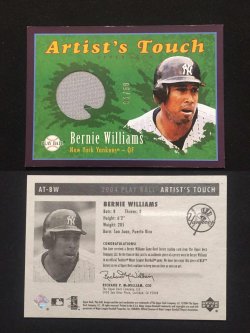 2002 Fleer Genuine Bernie Williams Jersey Baseball Card /R150