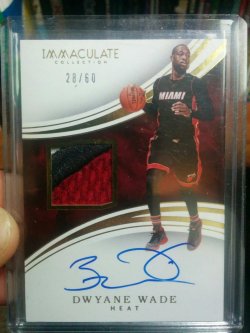 2015-16 Panini Immaculate Dwyane Wade AU/3clr Patch #28/60