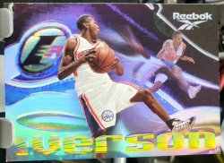 1997 Skybox Basketball Allen Iverson The Answer Reebok Bronze Holo