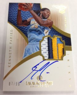 2012-13 Panini Immaculate Kenneth Faried RPA